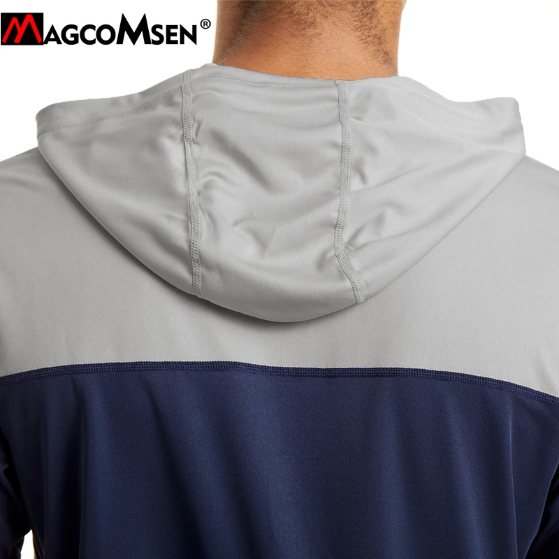 Футболка MAGCOMSEN мужская с защитой от УФ лучей Повседневная рубашка капюшоном и