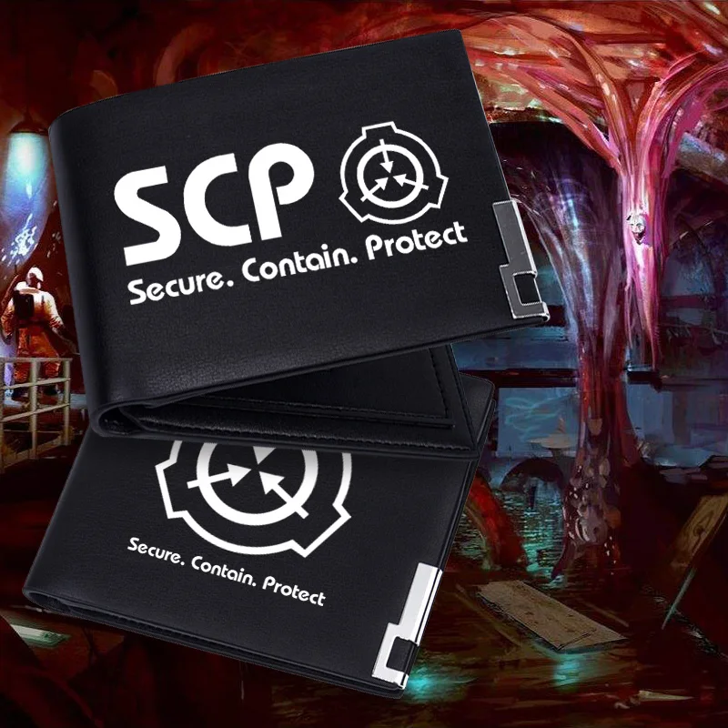 Аниме Кошелек с принтом SCP Мужской Женский унисекс кошелек из искусственной кожи короткие зажимы для кошельков держатель для карт сумка для денег для подростков студентов
