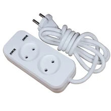 Новая одежда для маленькой девочки 2 слота Европейский 2A 5В USB удлинитель розетка с 1,5 м кабель CCA категории FE-02-1.5