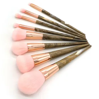 

B Popular 8 / set of marble stripe resin goat handle makeup professional suit blush brush Maqu high function
