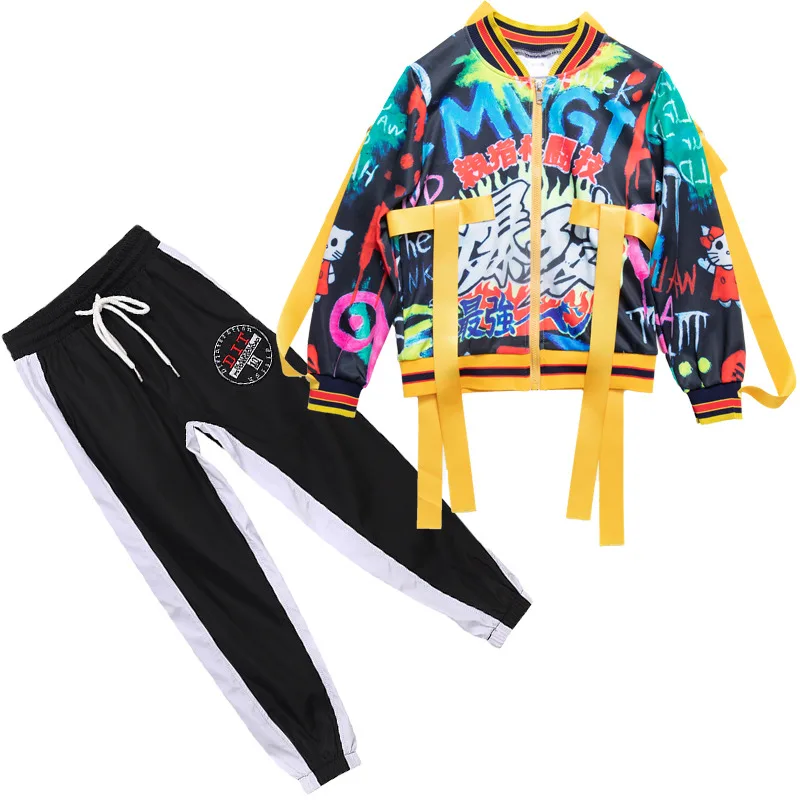 Boys 2 pieces set Детские костюмы для джазовых танцев для мальчиков и девочек; уличный танцевальный костюм в стиле хип-хоп; одежда для выступлений; клубный костюм; De Danse - Цвет: Boys 2 pieces set