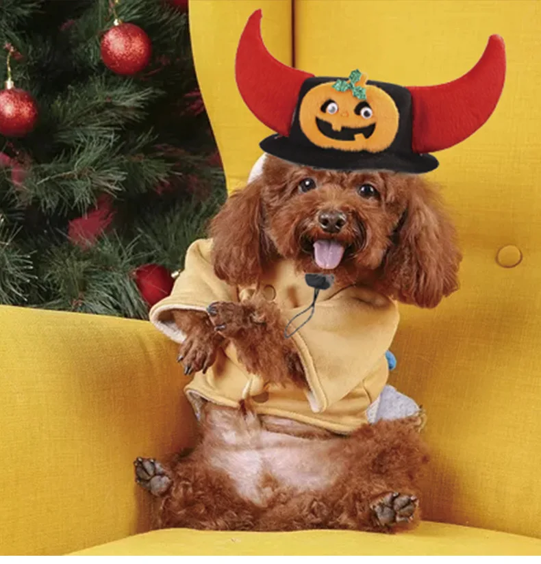 

2020 Pet Cat Hat Dog Halloween Christmas Decoration Clothes with Santa Claus,Christmas Tree,Snowman Cat Funny Cap Party Supplies
