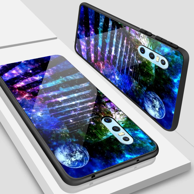 W351 Мобильный телефон крышка для Vivo V5S V7 плюс V9 V11i закаленное Стекло чехол X21i UD X23 X27 Pro Y3 Y71 Y75 Y97 Y5S Y79 Y83 Y85 Y93 ракушками - Цвет: W351