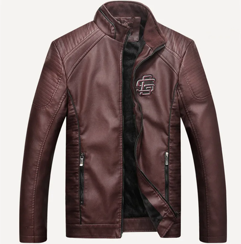 

New Style 2019 Casual MEN'S Leather Coat Wash And Wear Treatment General-Urban Fashion Fit Stand Collar PU Leather