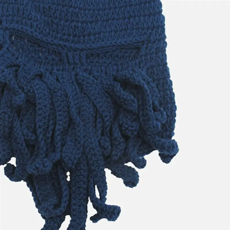 Peculiar Handmade Funny Octopus Hat Squid Knitted Head Mask Beanies Crochet Cap For Stage Performance Bicycle Mask Hat