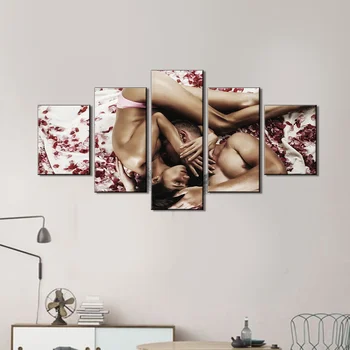 

Canvas Painting 5 Piece Erotic Wall Art for Living Room Couple Pictures Prints on Canvas Artwork Home Decor for Bedroom
