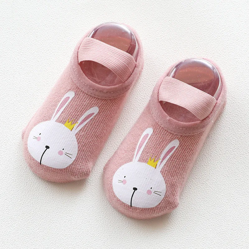 Демисезонный хлопковые носки с нескользящей подошвой Детские носки для маленьких мальчиков и девочек носки-тапочки для малышей Костюмы аксессуары - Цвет: Rabbit