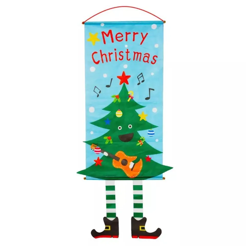Рождественские украшения для дома, декор двери, рождественские украшения, подвески на окно, Висячие Ткани, рождественские подарки, новогодние украшения