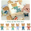 3D Magnetic Animal Puzzles Kids Wooden Toys Bear Dressing Up Jigsaw Games Montessori Educational Imagination Toy Gifts For Kids 4