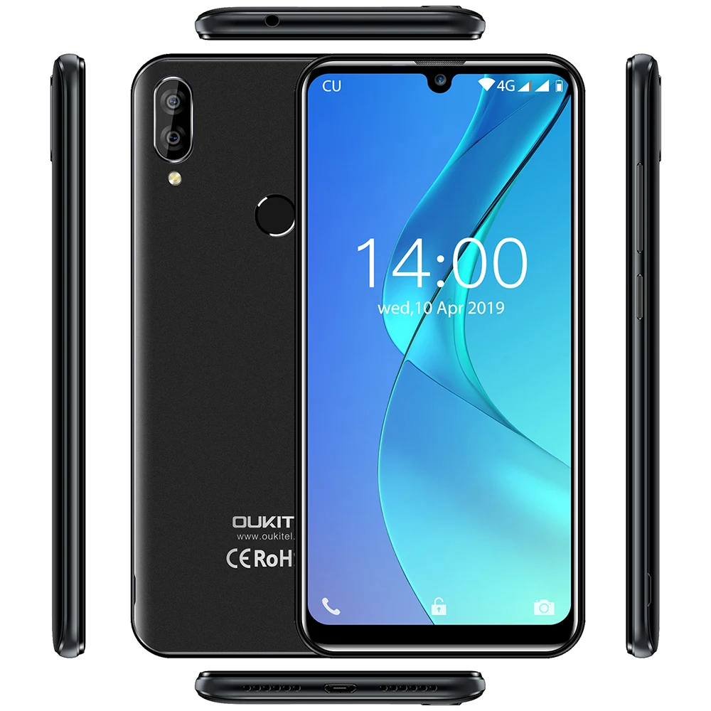 Смартфон OUKITEL C16 Pro, 3 ГБ, 32 ГБ, 5,71 дюймов, 19:9, Android 9,0, MT6761P, отпечаток пальца, распознавание лица, водоспадок, экран, 4G, мобильный телефон