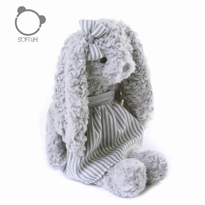 

Long Ears Rabbit Doll Cute Cartoon Baby Soft Plush Toys For Kid Gray Rabbit Sleeping Mate Stuffed Plush Animal Toy For Baby