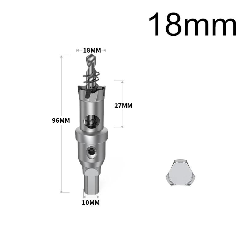 14мм-100мм-1шт-, открывалка для отверстий из нержавеющей стали, железная пластина, сверло, толстая алюминиевая пластина, металлическая развертка - Длина режущей кромки: D-18mm