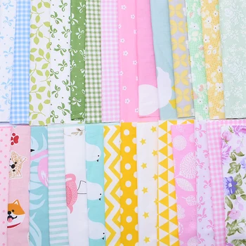 

4/6P 20x25cm Assorted Color Cartoon Flower Printed Cotton Cloth Quilting Fabric Craft for Patchwork DIY Handmade Sewing Material