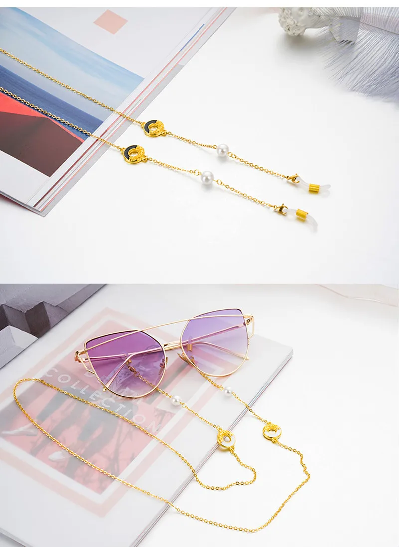 Gold Silver Plated Link Chain Eyeglasses Chains Reading Glasses Sunglasses Strap Cord Holder Neck Head Band Accessories