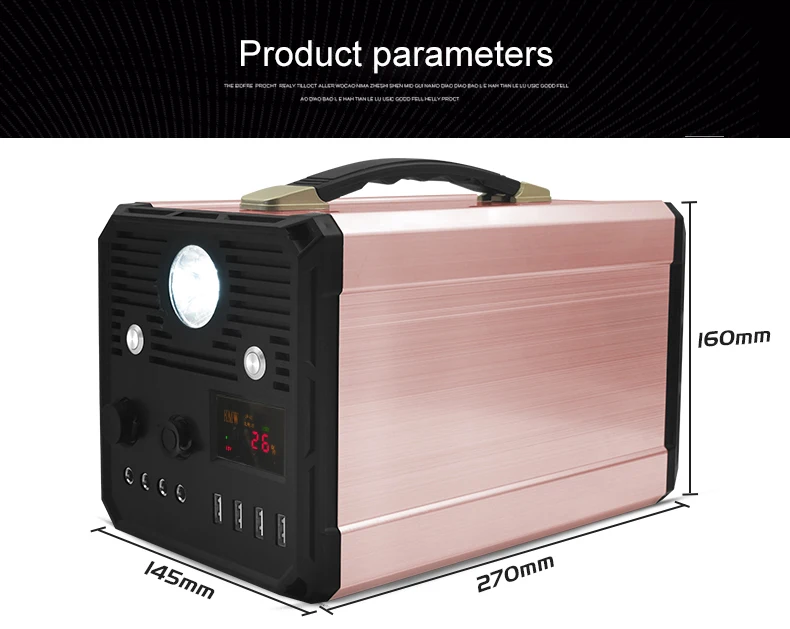 portable Power Station 1000W portable solar power supply for outdoor camp