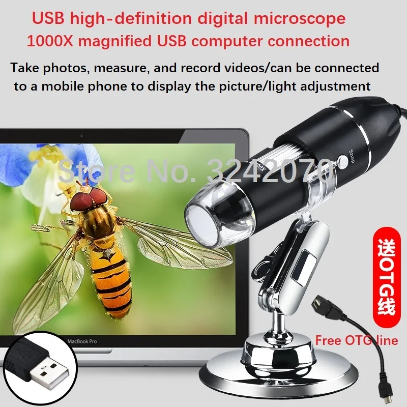 Очистка USB HD цифровой зум 1000 раз электронный микроскоп кожа волосяной фолликул