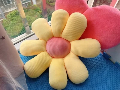 Yellow Daisy Flower Pillow