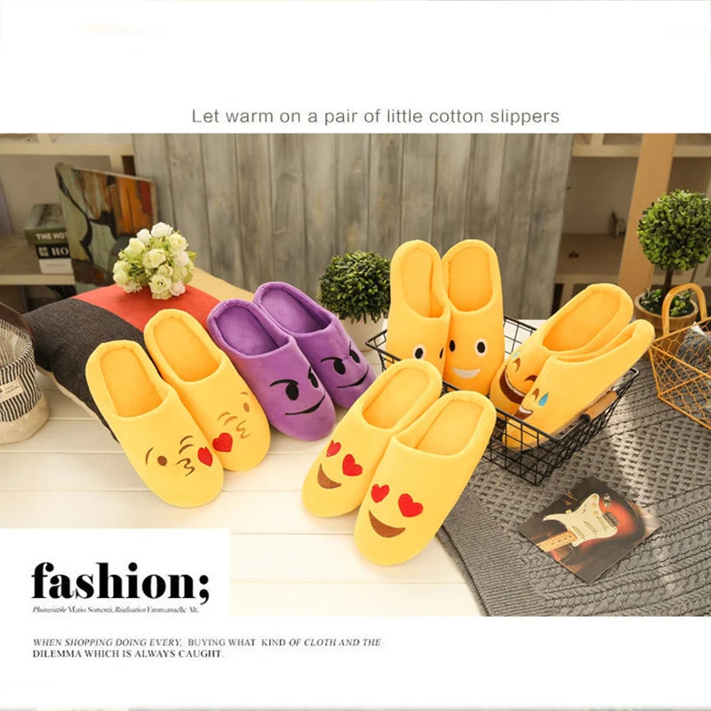 Funny Slippers Women/Men Home Slippers Indoor Shoes Winter Warm Cotton-Padded Lovers Couples Soft Fur Fluffy Slippers Women's