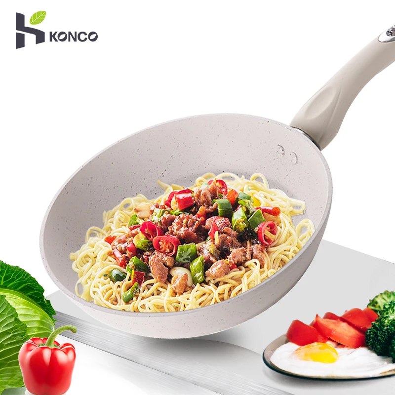 

konco Frying Pans & Skillets Thickened Non-stick Pan Fried Steak Egg Pancake Pans Smokeless Cookware Aluminum Alloy Baking Pan