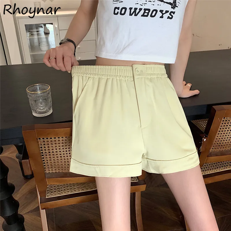 

Shorts Women Summer High Waist Sweet Girls Candy Color Korean Style Simple Loose All-match Daily Female Leisure Soft Cozy Ins
