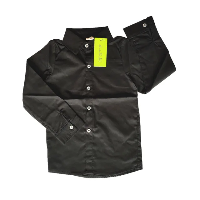 black shirt Модный торжественный Свадебный костюм для мальчиков, детский однотонный пиджак, Блейзер, жилет, брюки, комплект одежды, детский праздничный костюм-смокинг - Цвет: black shirt