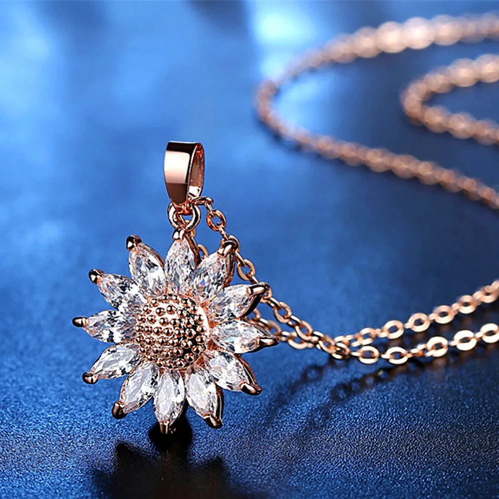 Bling AAA циркон бриллианты кулон ожерелья для женщин genstones розовое золото и белое серебро Мода чокер цепи ювелирные изделия bijoux подарок