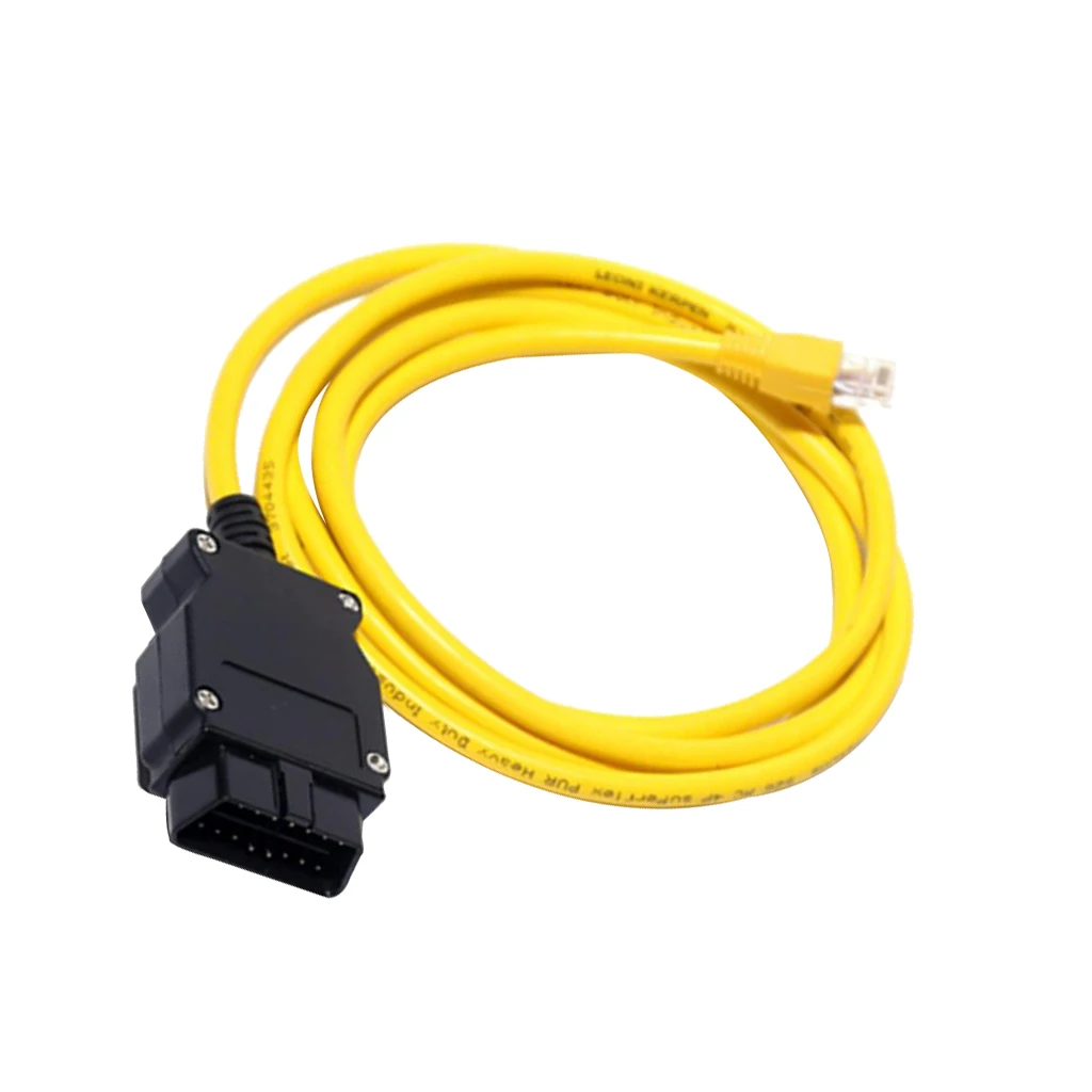 High Reliability 7 Inch OBD Interface Extension Cable Yellow For BMW ENET Series