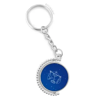 

Star Universe Libra Constellation Pattern Rotatable Key Chain Ring Keyholder