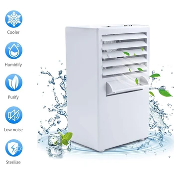 

Portable Air Conditioner, Wireless Portable Mini Cooling Fan Air Humidifier for Home Office US Plug White