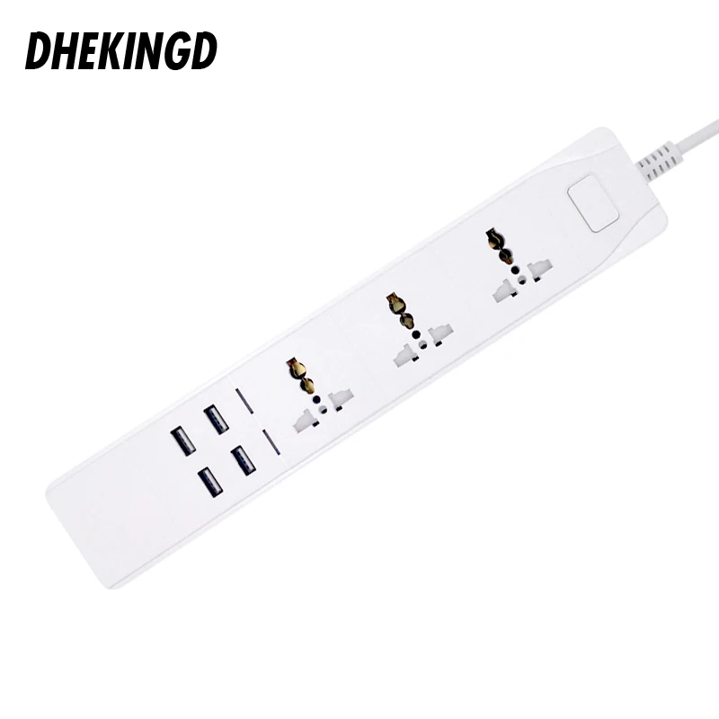 

Smart Power Strip with Universal 3 Socket 4 USB Charging Station Work with 5V 3.1A 1USB 2.4A Assistant SA/UK/AU/EU/US Plugs