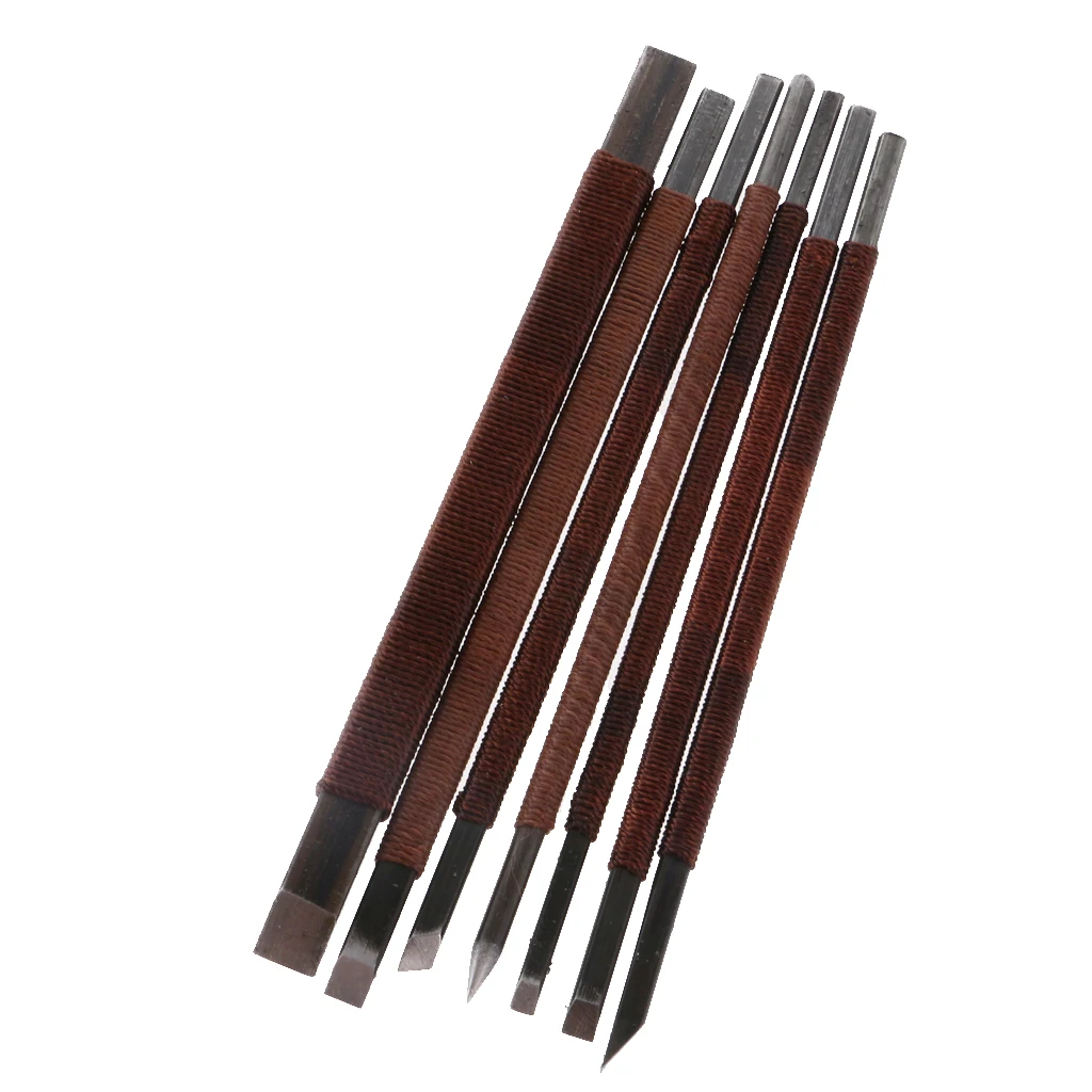 

7 Pieces/Set Stone Seal Graver Burin Cutter Wood Carving Carved Woodcuts Tools