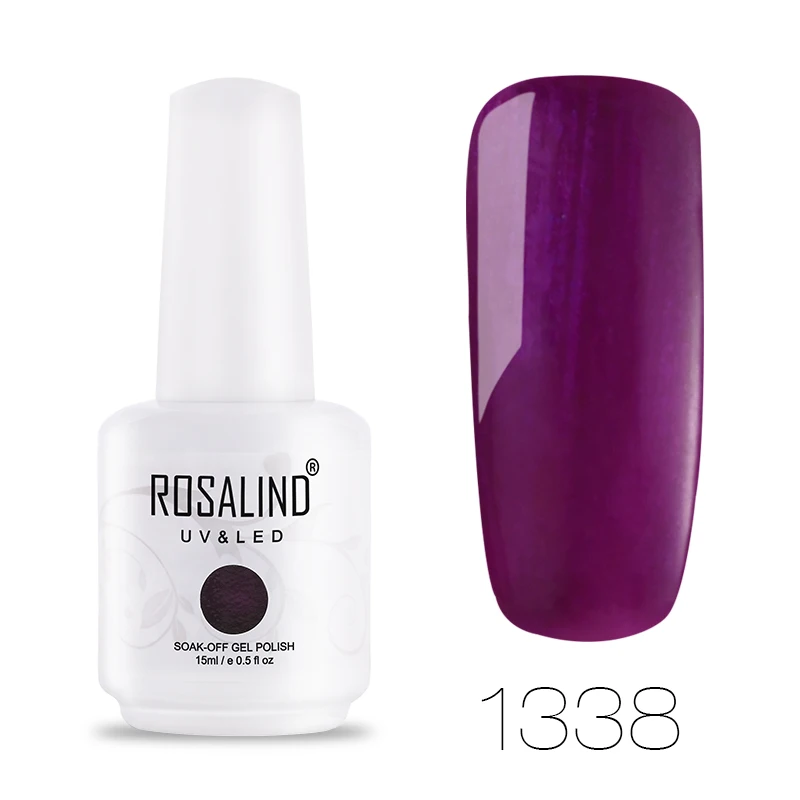 ROSALIND 15 мл Гель-лак для ногтей Блестящий неоновый Гель-лак белый замачиваемый Маникюр УФ светодиодный Лампа для дизайна ногтей Гель-лаки - Цвет: RH1338