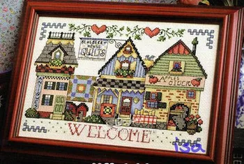 

t-MM Counted Cross Stitch Kit Fan blowing a fan Handmade Needlework For Embroidery 14ct Cross Stitch Color Village store