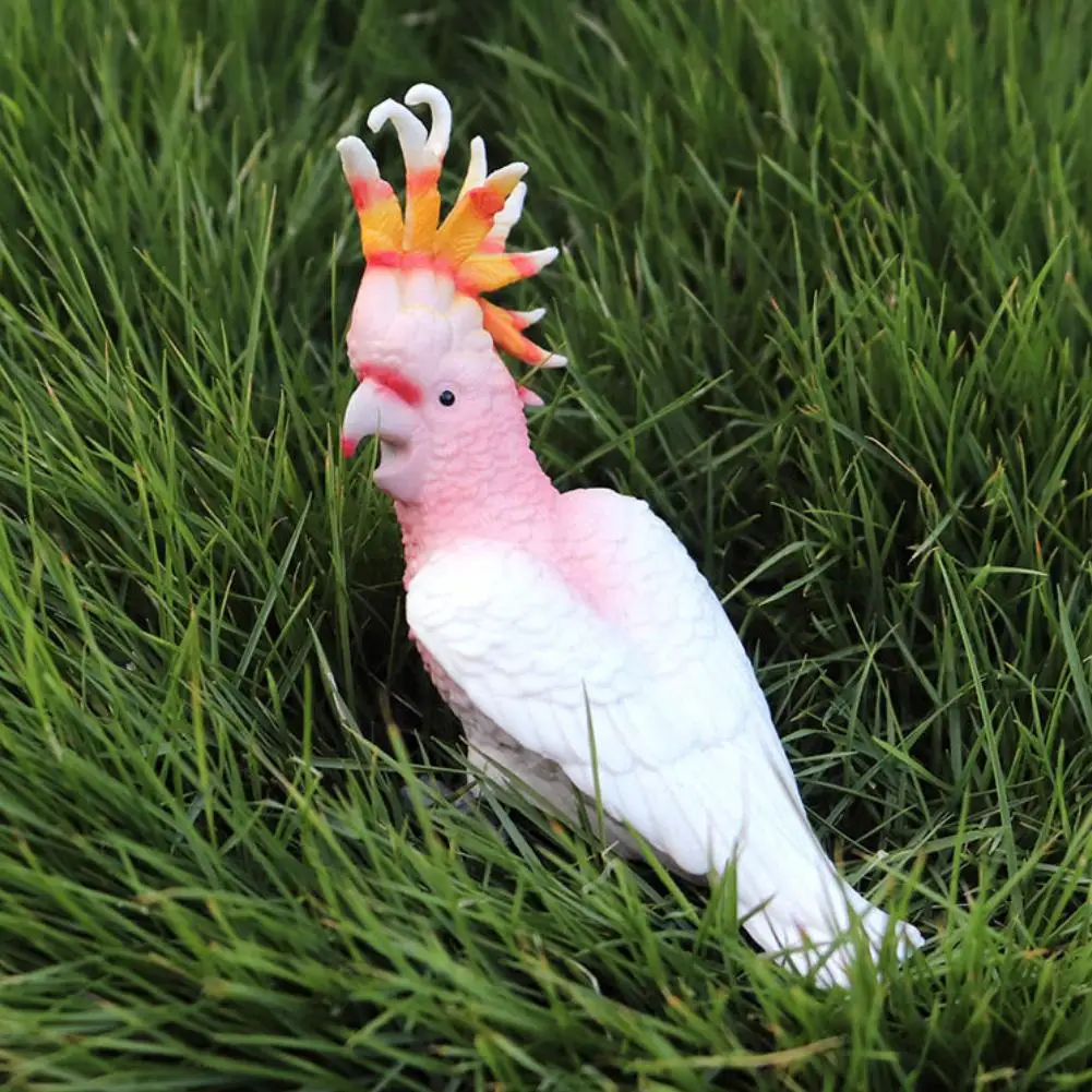 Имитация Cockatoo птица попугаи Модель Животного Фигурка настольный декор Детская