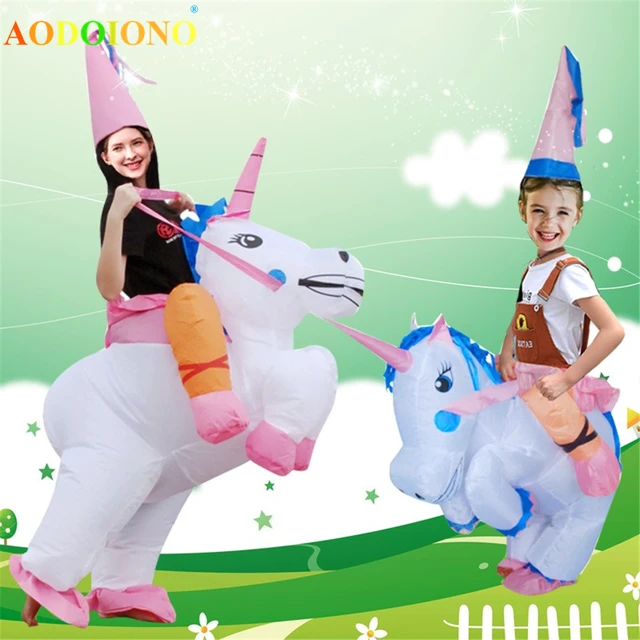 Unicorn Inflatable Kids Costume Ride-on Animal Outfit for Child Cosplay Clothes Party Carnival Blow Up Dragon Toys Fancy Dress 2