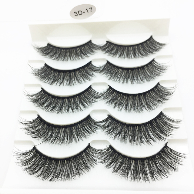 NEW 5Pairs 3D Faux Mink Eyelashes Natural Thick Long False Eyelash Dramatic Fake Lashes Makeup Extension Eyelashes Cilio