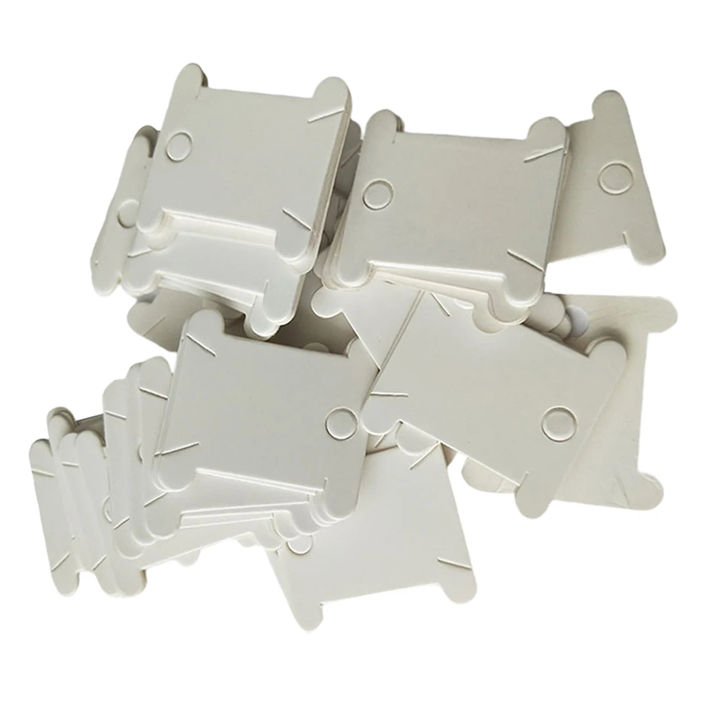 200pcs Hard Cardboard Thread Floss Bobbins Ribbon Twine Reel Organizer