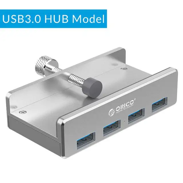Зажим-тип USB3.0 концентратор Алюминиевый внешний мульти 4 порта USB сплиттер адаптер - Цвет: As shown