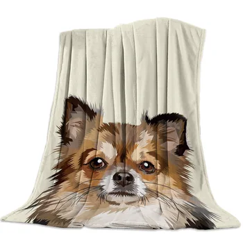 

Flannel Blanket for Bed Funny Cartoon Dog Throw Blanket Portable Soft Blanket Warm Sofa Bed Sheets