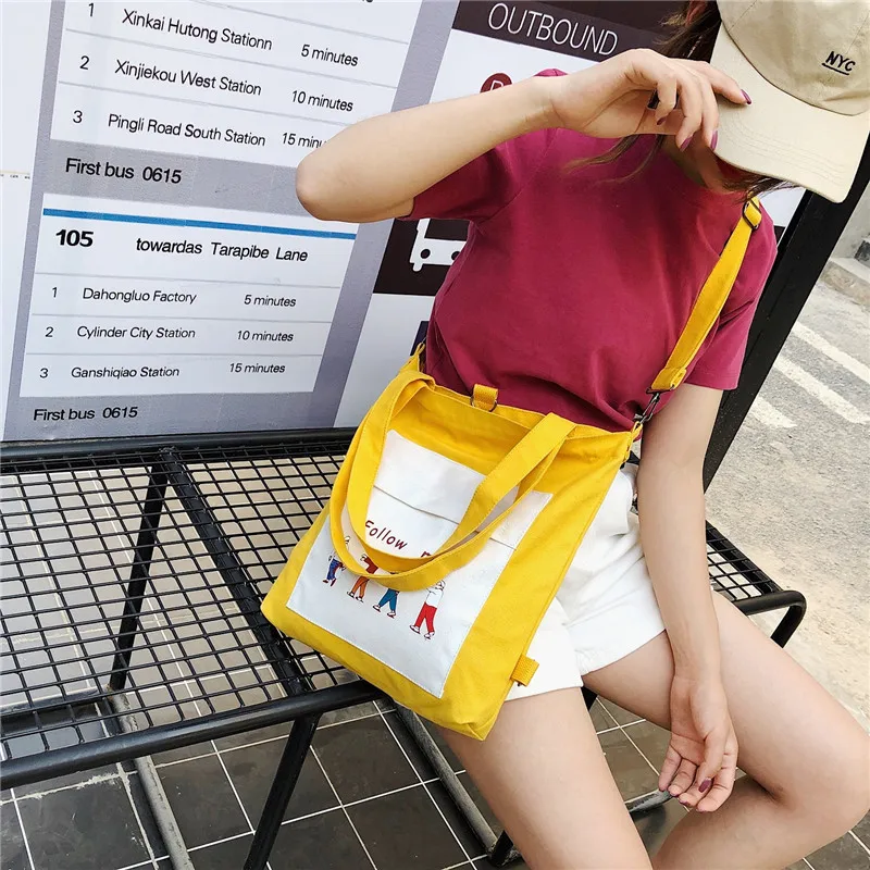 INS Wind/холщовая сумка-мессенджер в Корейском стиле; Новинка года; модная женская сумка на плечо с принтом для студентов; bu xi dai
