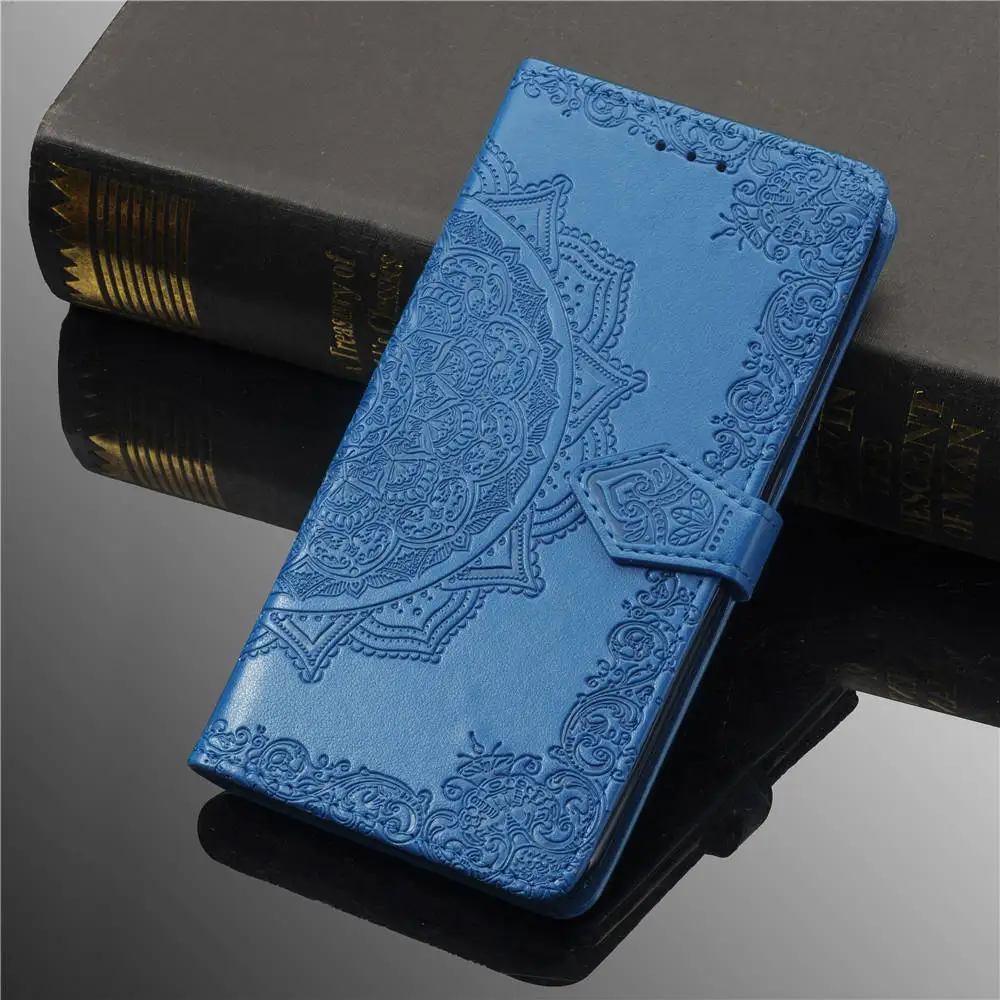 Leather Case For Huawei Honor 20S 20 Pro 10 9 8 Lite 10i 3D Flower Flip Book Case Cover On For Honor 10i 20i View 20 V20 Funda - Цвет: Синий