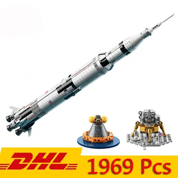 

37003 80013 USA The Apollo Saturn V Launch Vehicle Model 1969Pcs Building Block Kid Education Toy 21309