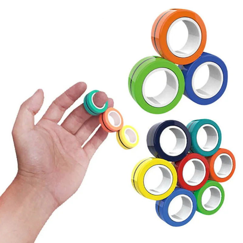 

Fingears Magnetic Rings Spinner Magnetic Force Bracelet Ring Decompression Toy Hot Selling Ring Finger Game Decompression toys