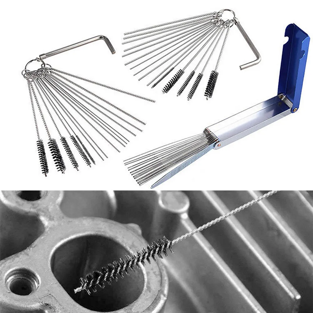 45PCSCarburetorCarbATVMotorcycleSmallEngineCleaningBrushesWire