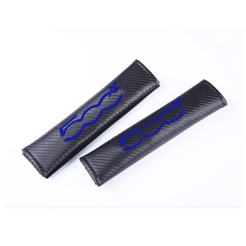 ПУ мода Накладка для ремня безопасности автомобиля автомобильный ремень безопасности Наплечные накладки для Fiat 500x - Название цвета: Dark blue