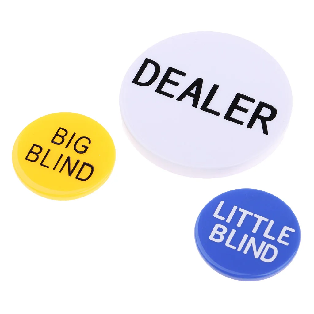 Dealer Buttons Set - Texas Holdem Poker Little Big Blind Chip Casino Props