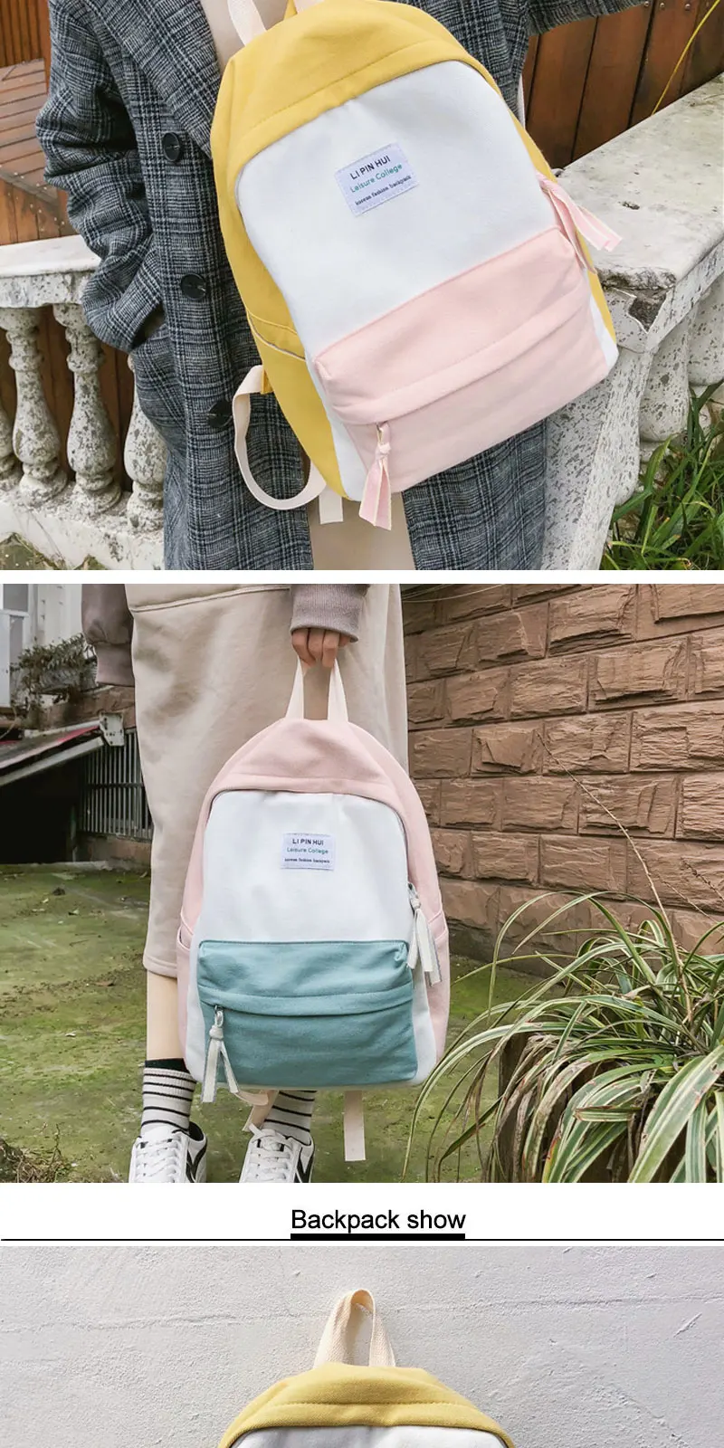 JOYPESSIE Модный корейский простой хлопковый рюкзак для подростков, рюкзак для путешествий, мужской/женский школьный рюкзак, рюкзак Stachels