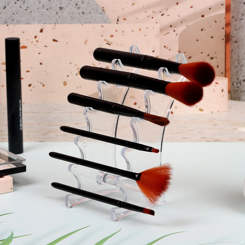 Detachable 6-Slots Clear Pen Holder Display Stand Transparent Acrylic Multifunctional Display Stands School Office Pen Organizer