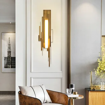 

Modern Gold Wall Lamp Led Nordic Mirror Wall Light Fixtures Glass Sconce for Living Room Bedroom Home Loft Industrial Decor E27