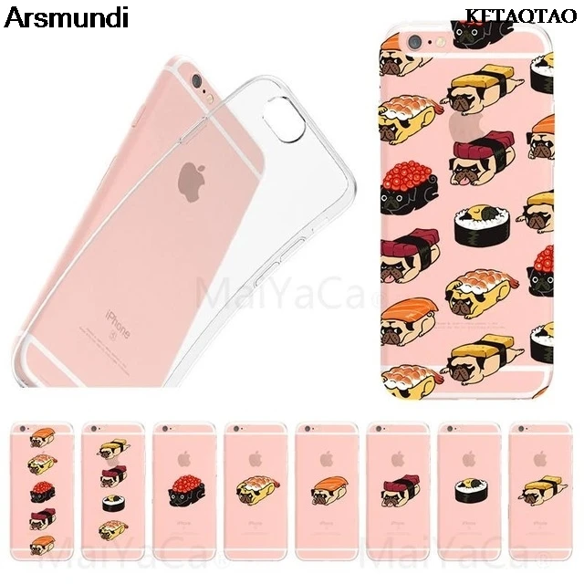 

KETAOTAO sushi pug Phone Cases for iPhone 4S SE 5C 5S 6S 7 8 Plus X XS XR 11 Pro Case Crystal Clear Soft TPU Cover Cases